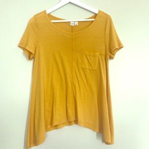 Yellow Mustard Ochre flowy tee